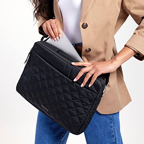 Vera Bradley Women's Performance Twill Laptop Crossbody Workstation, Black, One Size - Image 2