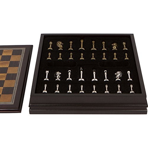Best Chess Set مجموعة لعبة الشطرنج الخشبية المزخرفة مع قطع معدنية، متوسطة 12 × 12 بوصة - Image 3
