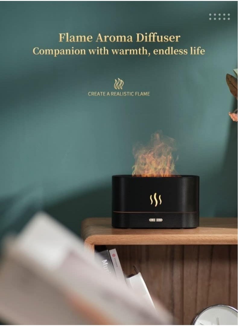 ELTRAZONE Humidifier Flame Aroma Diffuser Aromatherapy Light Mist Atomizer Auto Off Protection for Spa Home Yoga Office 180ml Black - Image 5