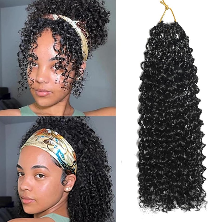 Pre Looped Micro Kinky Curly Crochet Hair for Mini Passion Twist 8 Packs 12 Inch Kinky Twist Synthetic Wavy Curly Crochet Hair Extensions for Black Women 1B 8packs 8 inches