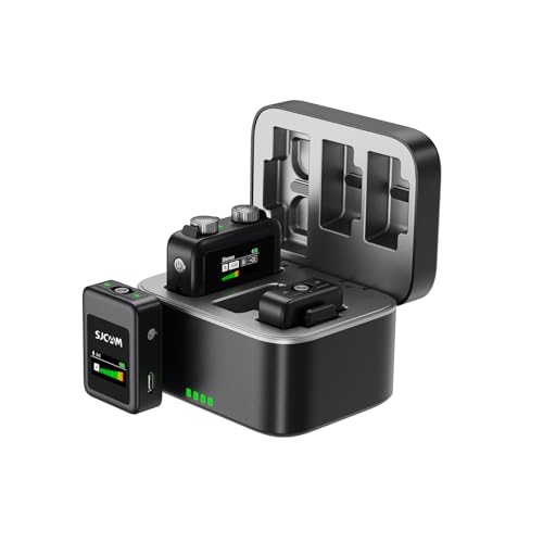 SJCAM M1 Wireless Lavalier Microphone | Pro Noise Cancellation-24H Duration-50m (165ft) Transmission | Microphone for PC, iPhone,Android, Record Interview, Vlogs with (2TX+1RX) Charging Case | Black - Image 1