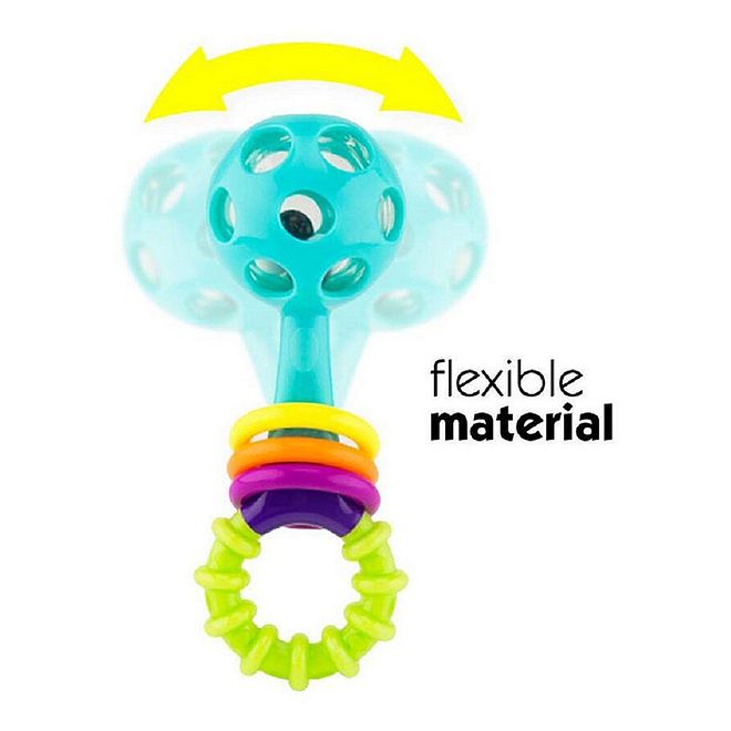 Sassy Peek A Boo Beads Rattle for Babies 0-12 Months, Textured Handle, Click-Clack Rings, Vision & Auditory Stimulation, 5.5x5x15cm - Image 3