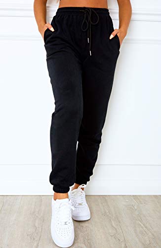 Waitfairy Sweatpants Women - Joggers for Women High Waist Baggy Sweat Pants for Womens Joggers with Pockets Black S - Image 2