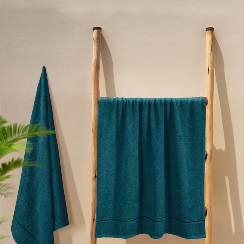 ملكي خاص Myown Cotton 2 Pack Packge Pabled Planel Set 28 × 55 بوصات مناشف حمام كبيرة فائقة الامتصاصات مضغوطة سريعة ومنشفة خفيفة الوزن مثالية لمشاركة معسكرات سفر الصالة الرياضية - البط البركانية - Image 5