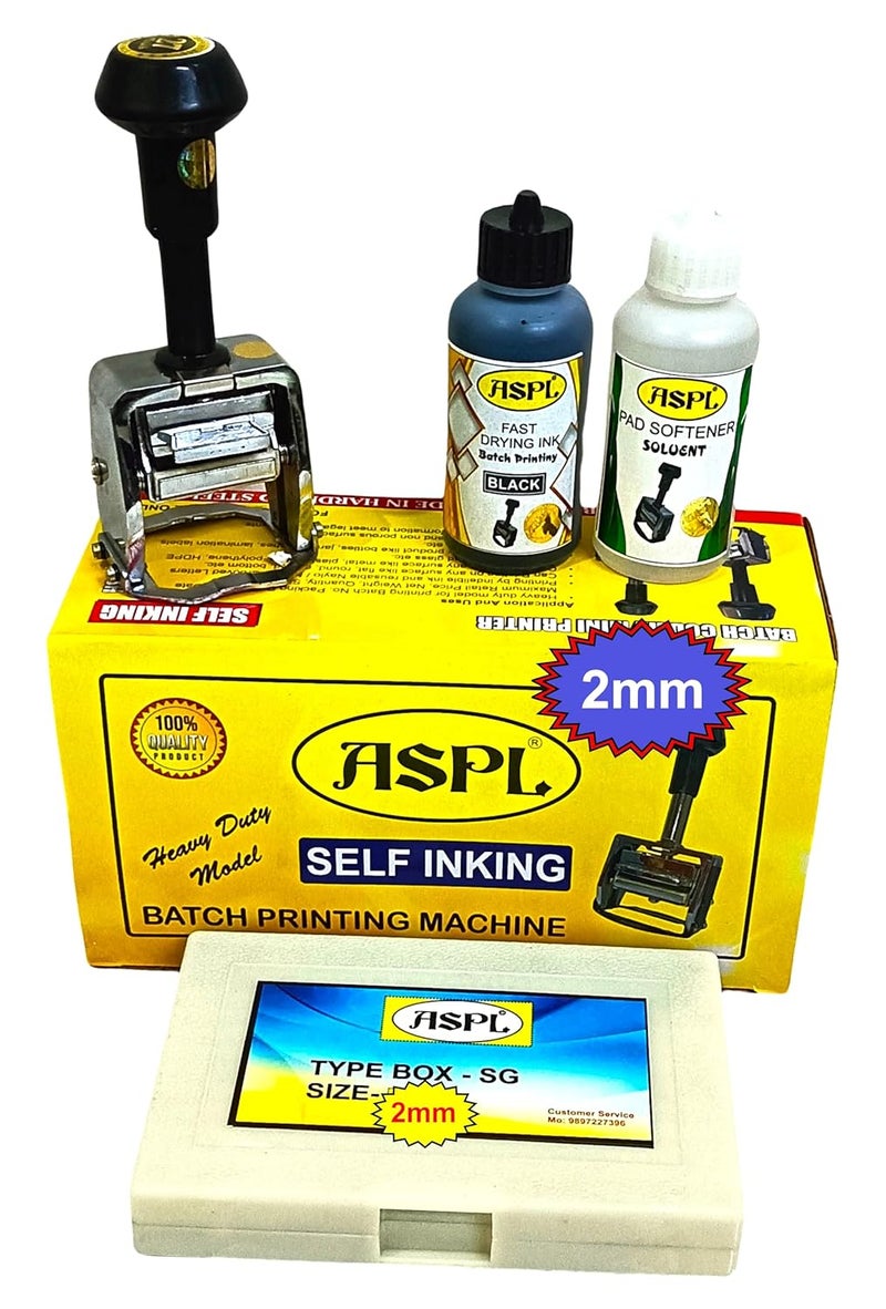 ACGL ASPL 2MM Manual Batch Coding Printing Machine | Handheld Date, Batch No. & MRP Printer for Packaging | Strong Metal Body, Long-Lasting Rubber Fonts - Image 1