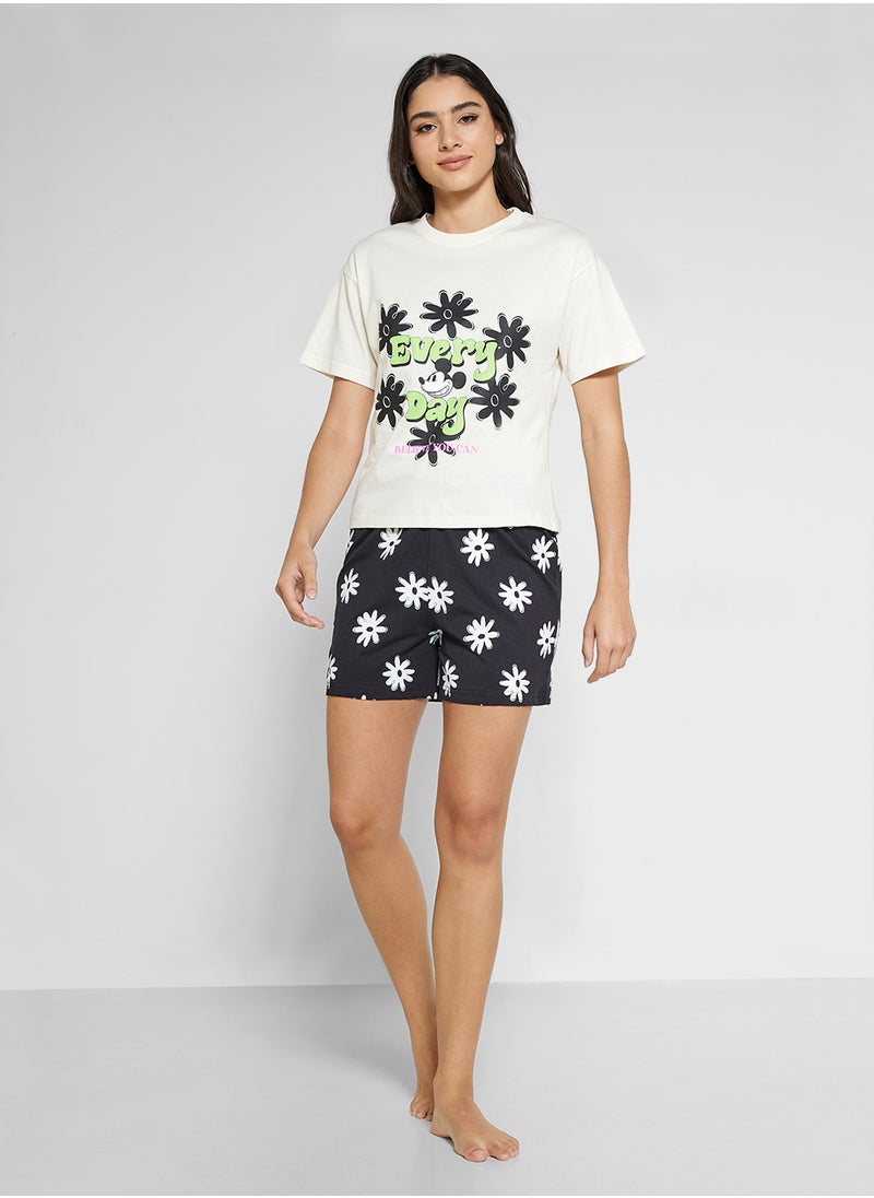 Disney Mickey Graphic T-Shirt & Short Pj Set  - Image 5