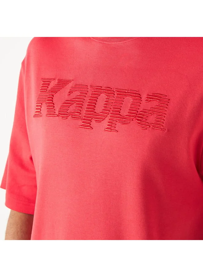 كابا Kappa Logo Embroidered T-shirt with Short Sleeves and Crew Neck