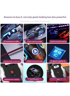 Generic G15 Mechanical Mouse Wired Mute Gaming E-sports Home Office Desktop Laptop Universal USB-Color:Gw Pink [button With Sound]-Interface:Official Standard  - Image 3