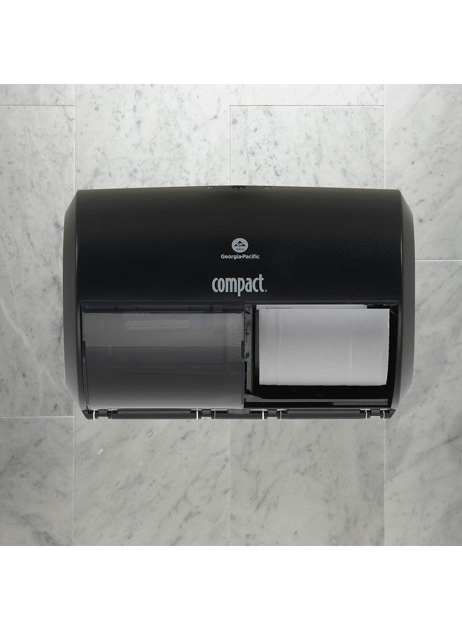 Georgia-Pacific Compact 2-Roll Side-by-Side Coreless High-Capacity Toilet Paper Dispenser by GP PRO (Georgia-Pacific), Black, 56784A, 1 Dispenser  - Image 1