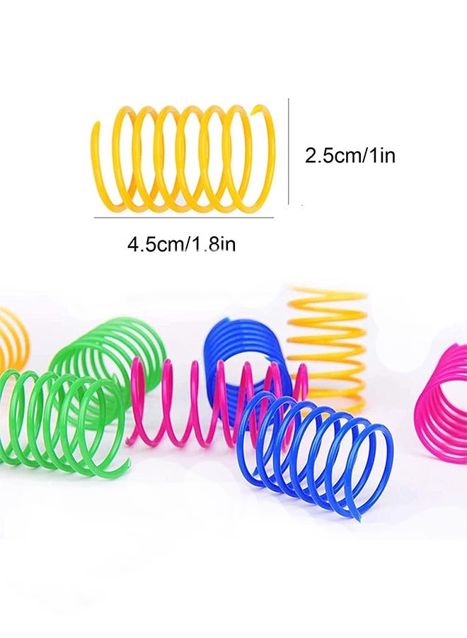 20 Pack Cat Spring Toy, Playful Coils for Kittens, BPA Free Plastic for Swatting Colorful Springs Cat Toys Active Healthy Fitness Play Coil Spiral Springs Kitten Toys - Image 2