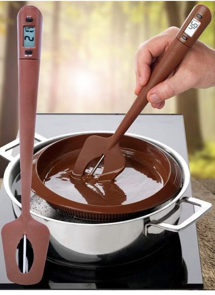 Bukela - Silicon Candy Thermometer, Digital Spatula Thermometer, Professional Durable Deep Frying Instant Read Temperature Reader and Stirrer, for Kitchen Cooking, Baking BBQ, Candy, Chocolate, Sauce - Image 1