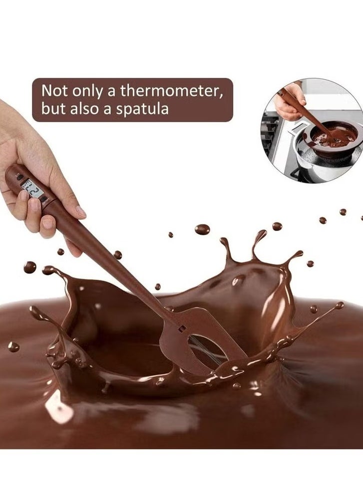 Bukela - Silicon Candy Thermometer, Digital Spatula Thermometer, Professional Durable Deep Frying Instant Read Temperature Reader and Stirrer, for Kitchen Cooking, Baking BBQ, Candy, Chocolate, Sauce - Image 1
