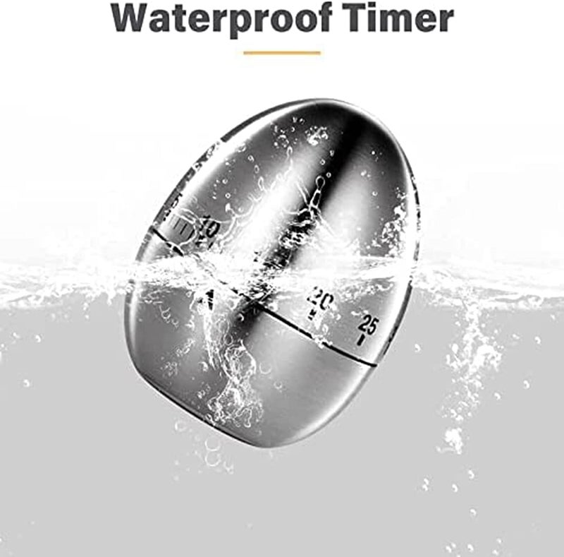 CESITRA New Mechanical Egg Shape Kitchen Timer Stainless Steel Machinery Count Down Reminder Alarm Clock with 60 Minutes for Cooking - Image 5