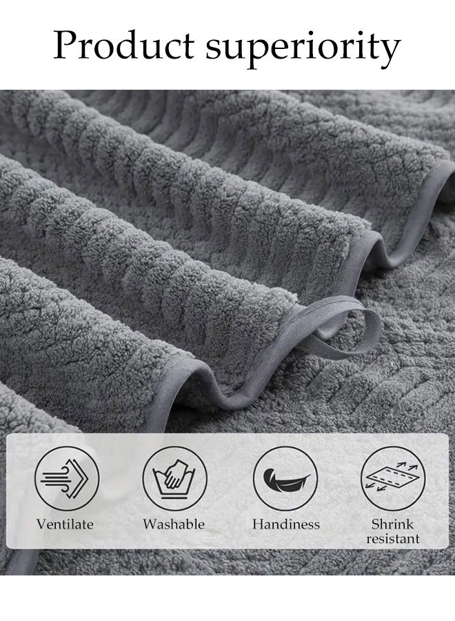 DUNISO Large Bath Towel Cotton Premium Thicken Towel Quality Super Soft and Highly Absorbent Bath Towel Reusable Combed Cotton Bathroom Towel Grey Shower Cotton Large Bath Towels for Body, Hair, Pool 70*140CM - Image 2