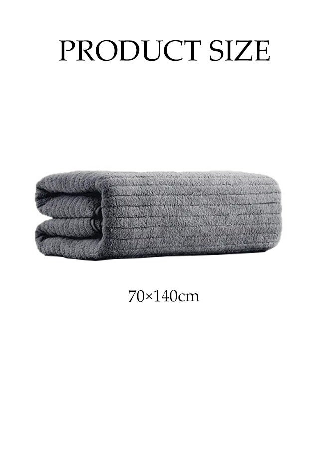 DUNISO Large Bath Towel Cotton Premium Thicken Towel Quality Super Soft and Highly Absorbent Bath Towel Reusable Combed Cotton Bathroom Towel Grey Shower Cotton Large Bath Towels for Body, Hair, Pool 70*140CM - Image 3