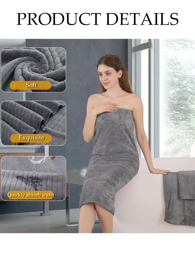 DUNISO Large Bath Towel Cotton Premium Thicken Towel Quality Super Soft and Highly Absorbent Bath Towel Reusable Combed Cotton Bathroom Towel Grey Shower Cotton Large Bath Towels for Body, Hair, Pool 70*140CM - Image 5