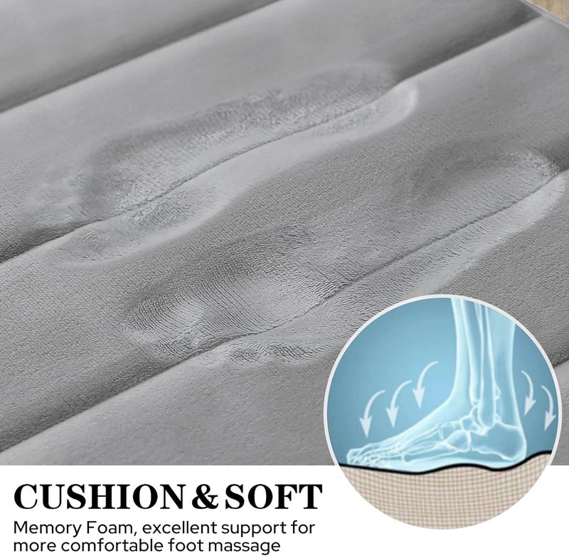 BYSURE 3 Piece Memory Foam Bath Rug Bathroom Mat Carpet Sets Non Slip Extra Absorbent Shaggy Soft Washable - Image 4