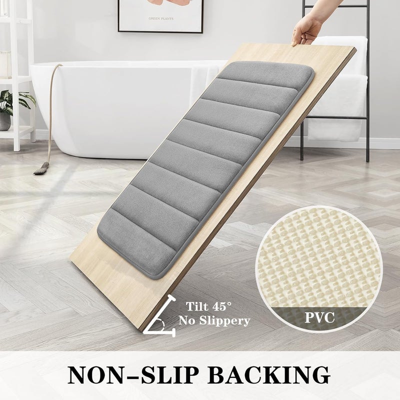 BYSURE 3 Piece Memory Foam Bath Rug Bathroom Mat Carpet Sets Non Slip Extra Absorbent Shaggy Soft Washable - Image 5