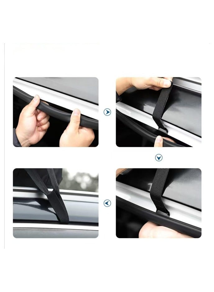 عام حقيبة شحن مائية للسقف، حقيبة تخزين لسطح السيارة بنوع الربط السريع، من الأقمشة الصوفية ذات السعة الكبيرة والمانعة للماء، مرفقات بمقابض السكك الحديدية العلوية. - Image 4