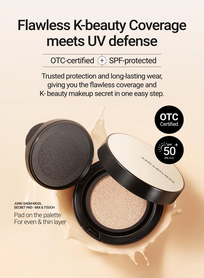 JUNG SAEM MOOL [JUNGSAEMMOOL OFFICIAL] Essential Skin Nuder Cushion (04 N Light) | Refill not Included | Natural Finish | SPF50 Broad Spectrum | Korean Makeup Artist Brand | Foundation Makeup - Image 3