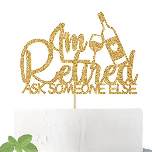 Festiko® Cos mos I'm Retired Cake Topper - The Legend Has Retired Cake Decoration - Happy Retirement Party Decorations Supplies(Gold) - Image 1
