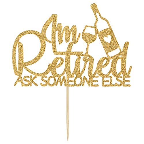 Festiko® Cos mos I'm Retired Cake Topper - The Legend Has Retired Cake Decoration - Happy Retirement Party Decorations Supplies(Gold) - Image 5