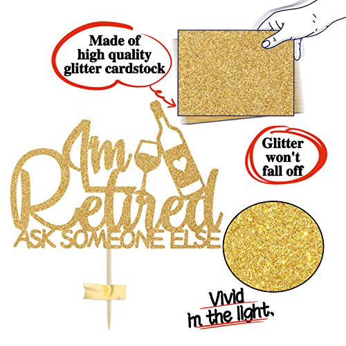 Festiko® Cos mos I'm Retired Cake Topper - The Legend Has Retired Cake Decoration - Happy Retirement Party Decorations Supplies(Gold) - Image 4