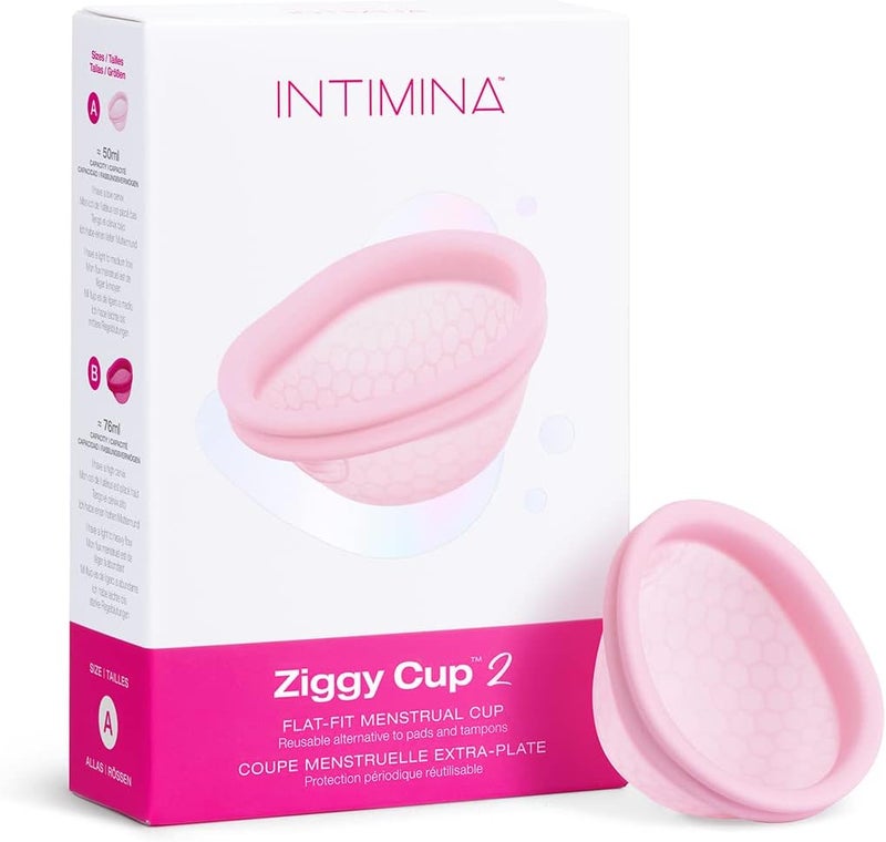 Intimina Ziggy Cup 2 - Extra-Thin Reusable Menstrual Disc, Period Cup, Disposable Menstrual Cup, with Flat-fit Design, Period Disc, Menstrual Cups Ring, Period Products (Size A)