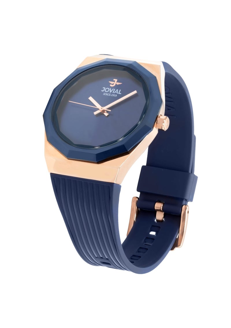 JOVIAL 5082 LRRQ54E Skin Friendly Rubber Women's Watch, Sleek, Timeless Design, Blue Dial, Quartz Movement, 30MM - Image 2