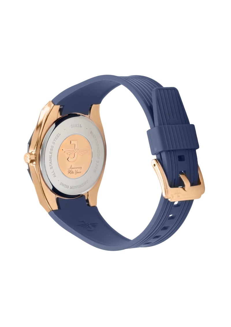 JOVIAL 5082 LRRQ54E Skin Friendly Rubber Women's Watch, Sleek, Timeless Design, Blue Dial, Quartz Movement, 30MM - Image 3