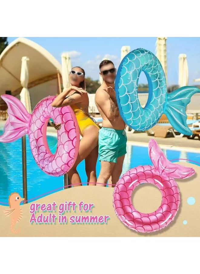 Cross Border Ins Thickened Cyber Celebrity Mermaid Inflatable Swimming Ring Adult PVC Inflatable Swimming Ring Swimming Underarm Ring-Color:Mermaid Pink Swimming Ring-Specifications:70#  - Image 3