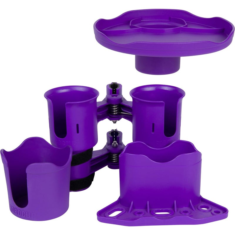 ROBOCUP, (Purple EZ-Spring), Patented Boat Cup Holder, Clamp on Portable Storage Caddy Securely Holds 2 Drinks, Fishing Poles, Tools, Marine Gear | Perfect for Boating, Beach Umbrellas, Golf Carts - Image 5