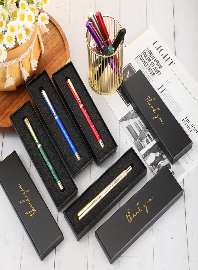 PerKoop 10 Sets Thank You Gifts Appreciation Pens with Boxes for Employee Coworker Team Awards End of Year Party Favors Bulk Office Supplies Inspirational Gifts(Colorful,Mixed) - Image 3