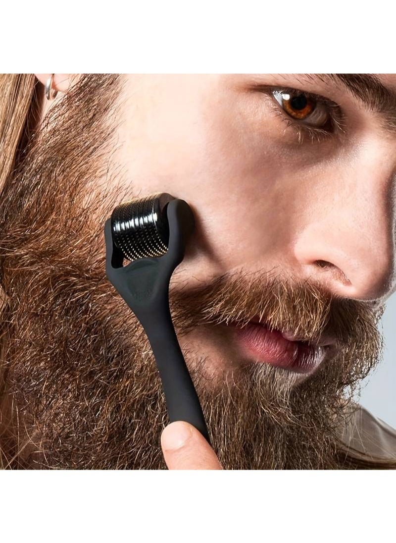 Beard Roller 0.5 mm - 540 Titanium Real Needles for Ultra Beard Growth - More Beard Growth with Beard Roller Beard Roller Face Roller Derma Roller - Microneedle Tool - https://f.nooncdn.com/p/pzsku/Z6D143C78589C52E7F0D1Z/45/_/1716360119/528e5d4f-9de0-4c22-b771-f65cd7192b87.jpg?width=original