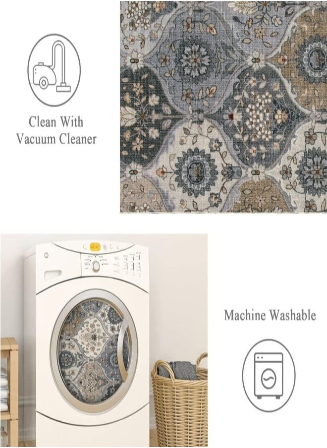 RATSAW Indoor Door Mat Retro Floor Mat, Non Slip Washable Doormat Quickly Absorb Welcome Mats Low Pile Door Mats Inside Entryway Carpet Front Door Rug for Entrance 60 x 90cm  - Image 4