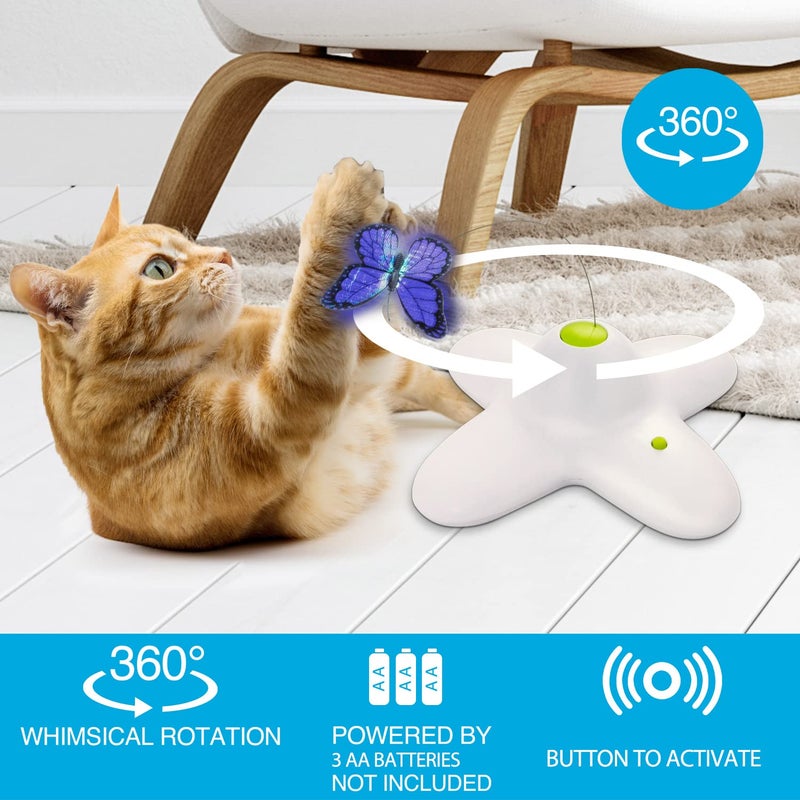 All for Paws Cat Toys Interactive Butterfly Flutter Bug Cat Automatic Toy Stimulating Kitty Toys Enrichment for Indoor Cats - Image 2