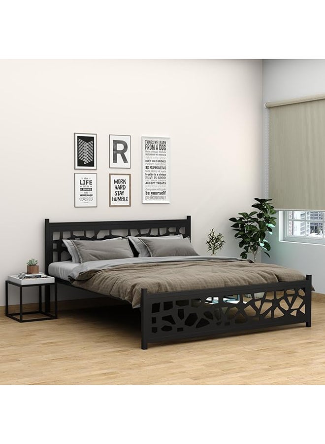 ريجيد سرير كينج من الصلب شديد التحمل مع إطار معدني باللون الأسود - Image 1