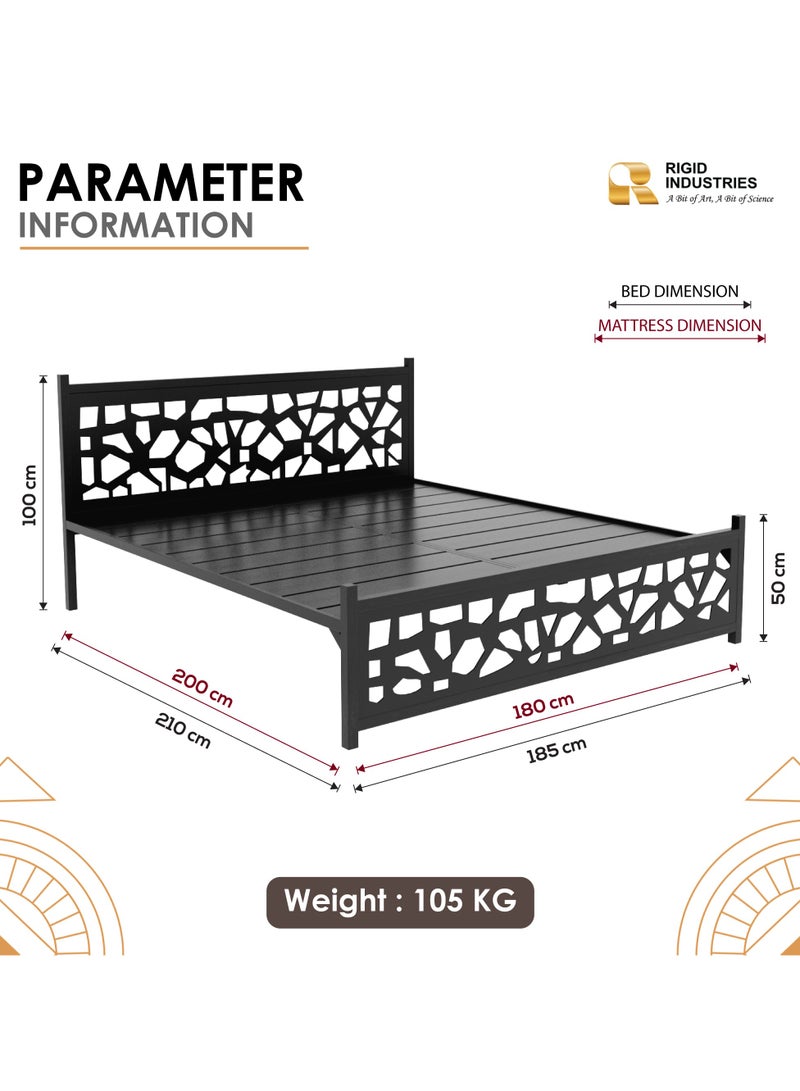 ريجيد سرير كينج من الصلب شديد التحمل مع إطار معدني باللون الأسود - Image 2