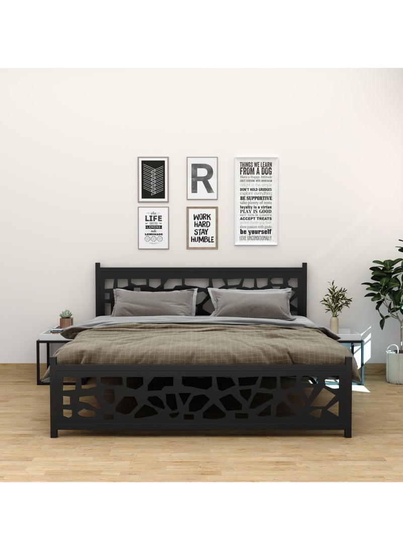 ريجيد سرير كينج من الصلب شديد التحمل مع إطار معدني باللون الأسود - Image 3