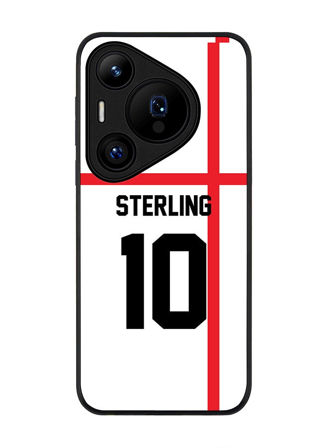 Stylizedd Rugged Black edge case for Huawei Pura 70, Slim fit Soft Case Flexible Anti Drop TPU Gel Thin Cover - Football Team - England, Player Name - Sterling - Image 1