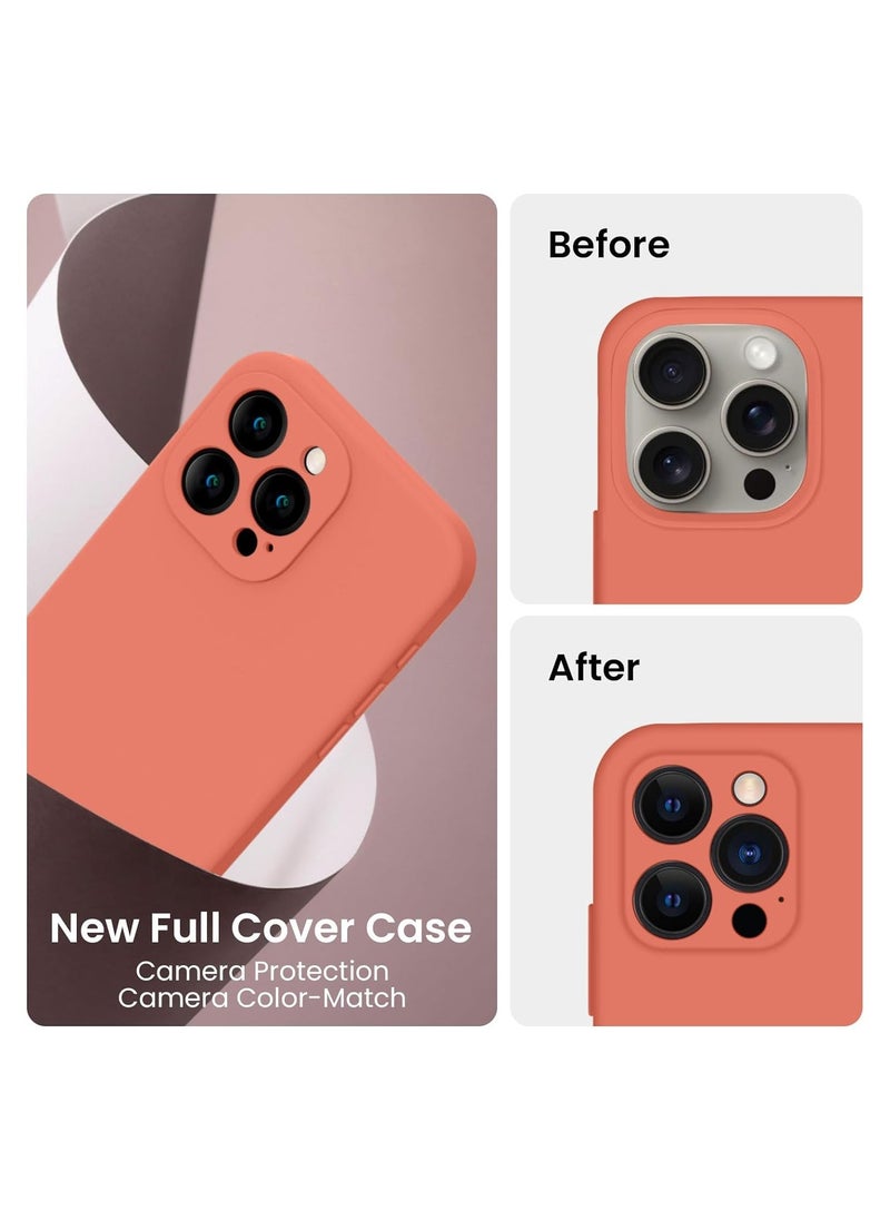 Raxoom Designed for iPhone 15 Pro Max Case, Silicone Upgraded [Camera Protection] for iPhone 15 ProMax Case with [2 Screen Protectors], Anti-Scratch Microfiber Lining, 6.7 inch, Pink Pomelo - Image 3