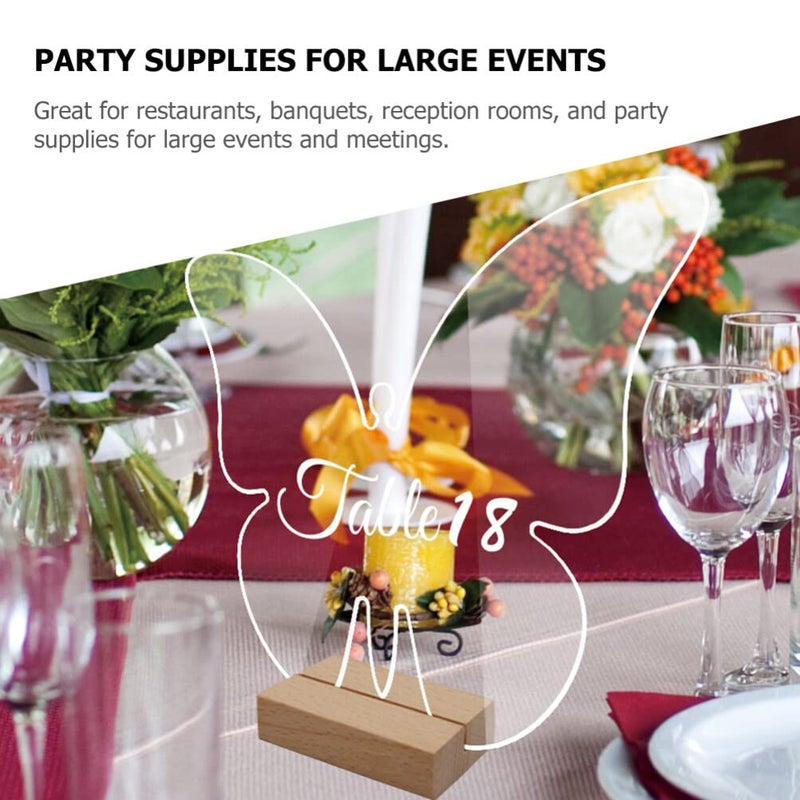 30 Sets Clear Acrylic Butterfly Place Cards With Wooden Stands For Wedding Party Events - Image 5