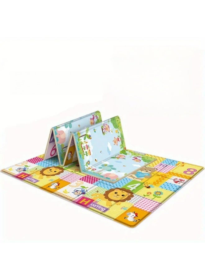 Capstro Foldable Baby Play Mat Lion King & Green World Theme Thick Foam Floor Mat with Soft Cushioning for Crawling & Tummy Time, Easy Fold Design with Carry Handle – Lion King & Green World - Image 1