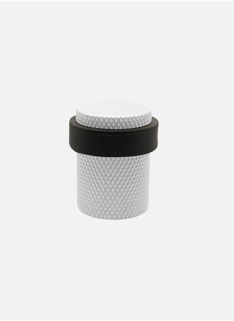 CINCINNO Knurled Aluminium Door Stopper – Premium Metal, Heavy Duty, Anti-Corrosion, Reversible, Easy Installation, Sleek Design, 5-Year Warranty (Matt White) 