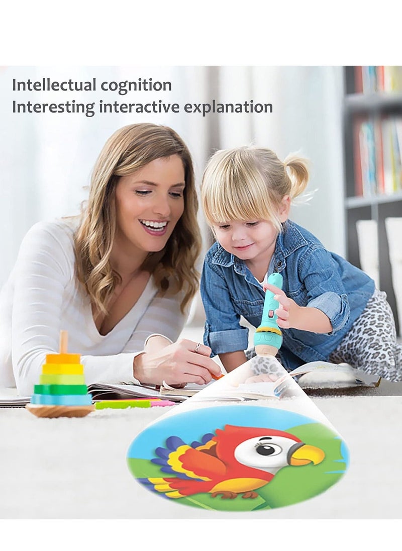SYOSI 3 Slide Projection Flashlight with 9 Slides, Children's Cognitive Projection Lamp Toy Slides Educational Learning Bedtime Wall Lamp Night Light - Image 5