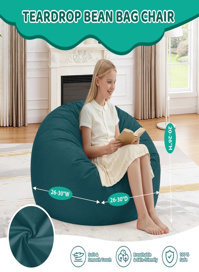 SIMFLAG كرسي بين باج من سيمفلاج بطول قدمين، كراسي بين باج مريحة محشوة برغوة الذاكرة، أريكة بين باج ناعمة بغطاء مخملي هولندي، كراسي بين باج على شكل دمعة لغرفة المعيشة وغرفة اللعب - أزرق بحري - Image 2