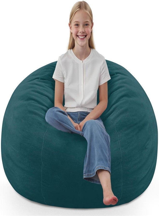 SIMFLAG كرسي بين باج من سيمفلاج بطول قدمين، كراسي بين باج مريحة محشوة برغوة الذاكرة، أريكة بين باج ناعمة بغطاء مخملي هولندي، كراسي بين باج على شكل دمعة لغرفة المعيشة وغرفة اللعب - أزرق بحري - Image 1