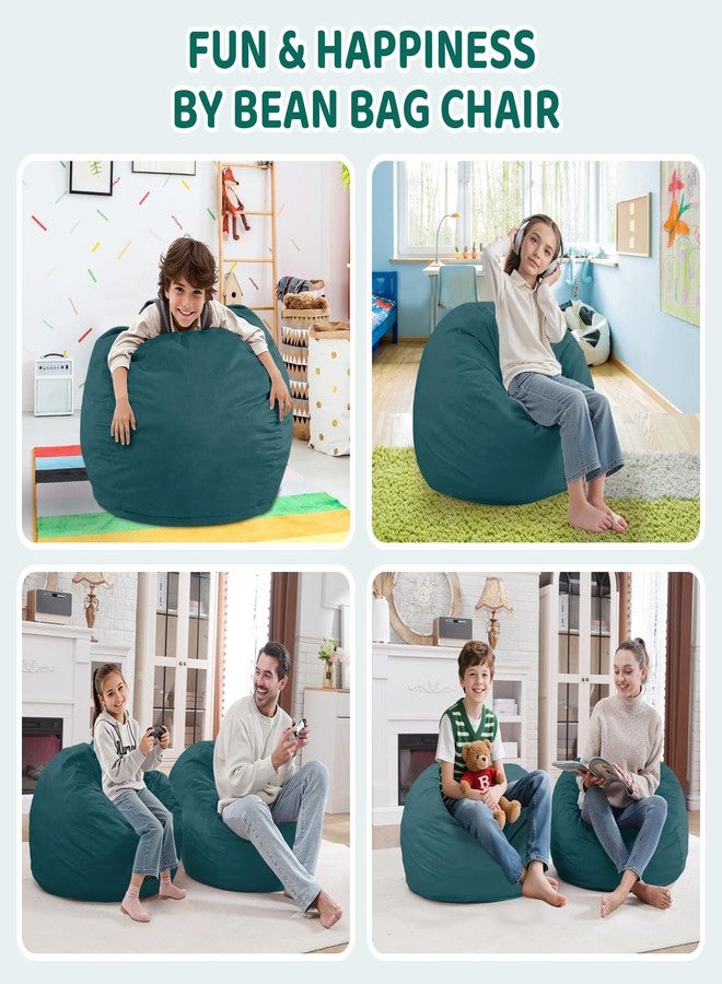 SIMFLAG كرسي بين باج من سيمفلاج بطول قدمين، كراسي بين باج مريحة محشوة برغوة الذاكرة، أريكة بين باج ناعمة بغطاء مخملي هولندي، كراسي بين باج على شكل دمعة لغرفة المعيشة وغرفة اللعب - أزرق بحري - Image 3