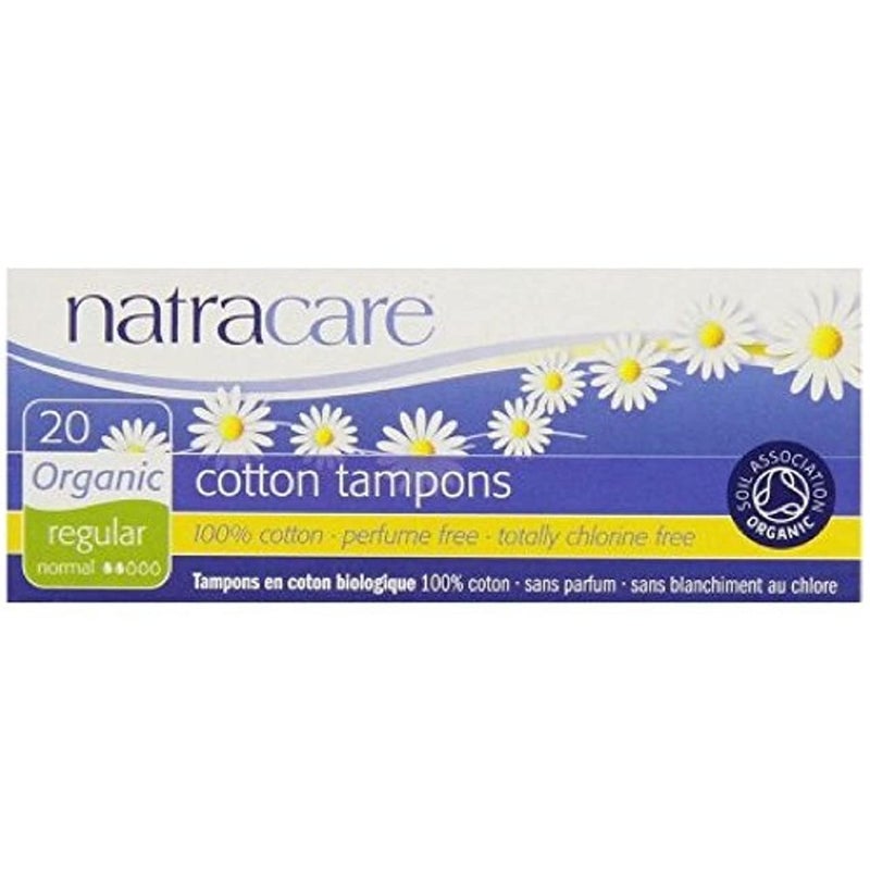 Natracare, Organic Regular Tampons, 3 boxes of 20, (60 Tampons Total) - Image 1