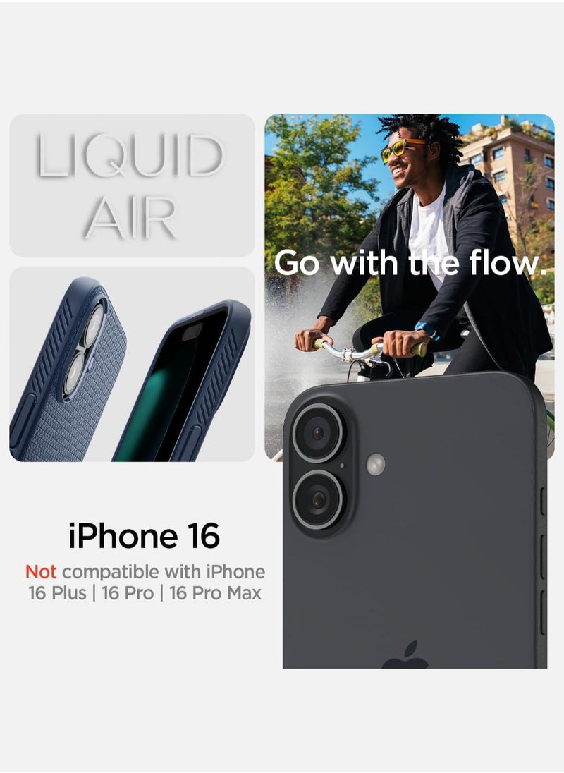 Spigen Liquid Air for iPhone 16 Case Cover (2024) - Navy Blue  - Image 2